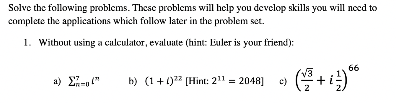 Solved Solve the following problems. These problems will | Chegg.com
