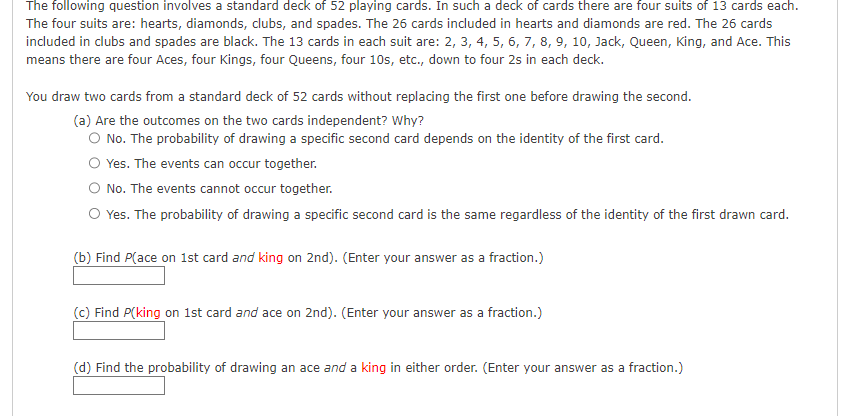 what are the four suits in a standard deck of cards
