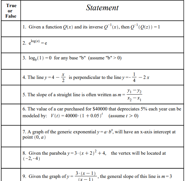 Solved True Or False Statement 1 Given A Function Q X A Chegg Com