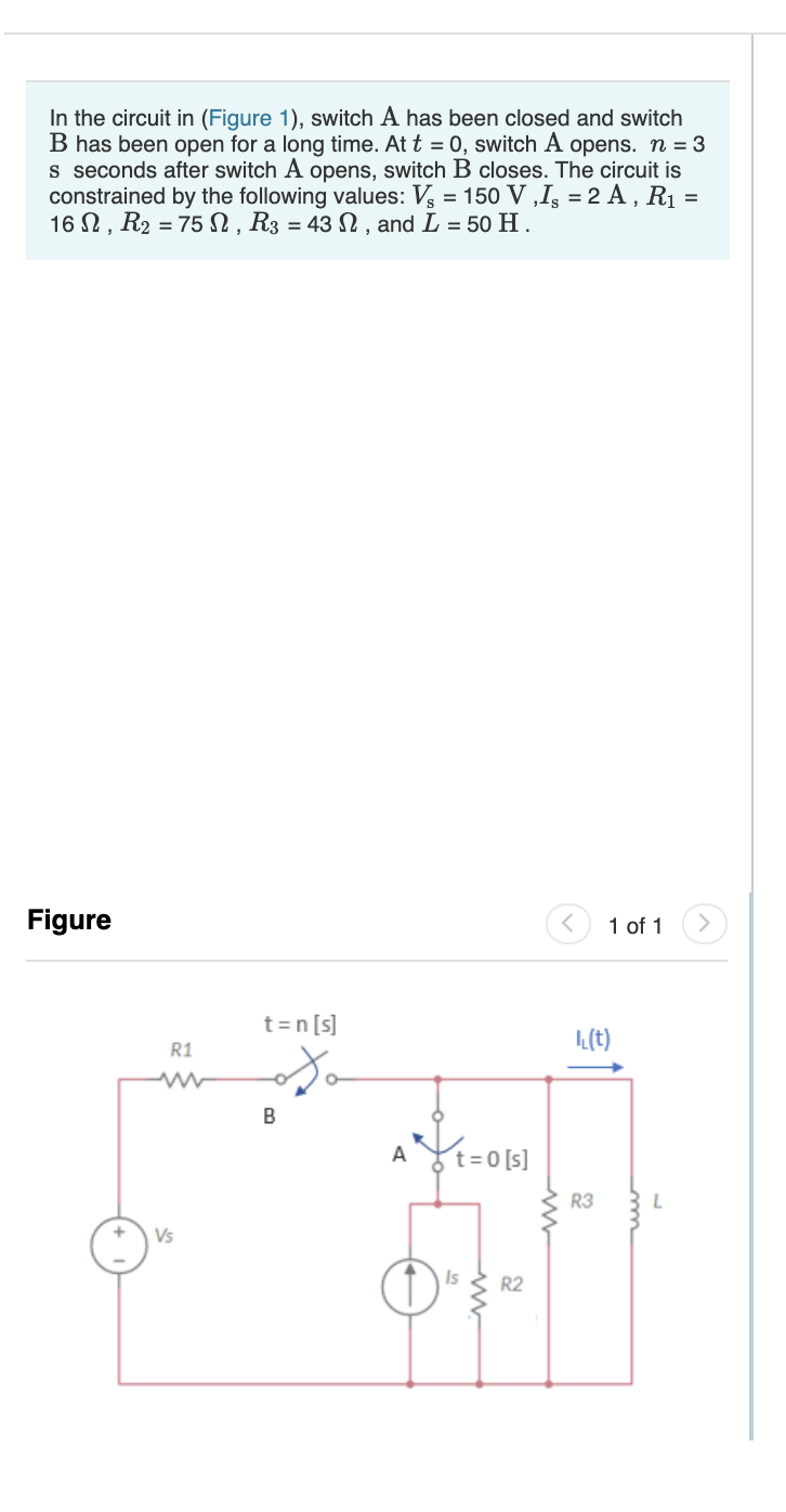 Solved In The Circuit In Figure 1 Switch A Has Been Cl Chegg Com