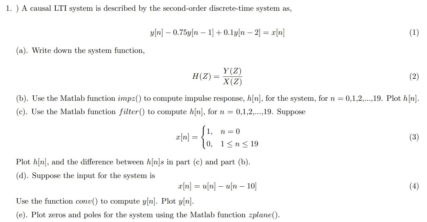 Solved 1 A Causal Lti System Is Described By The Secon Chegg Com