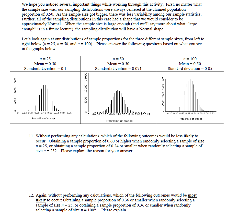 Solved Samples of size n = 100 What happens when we increase | Chegg.com