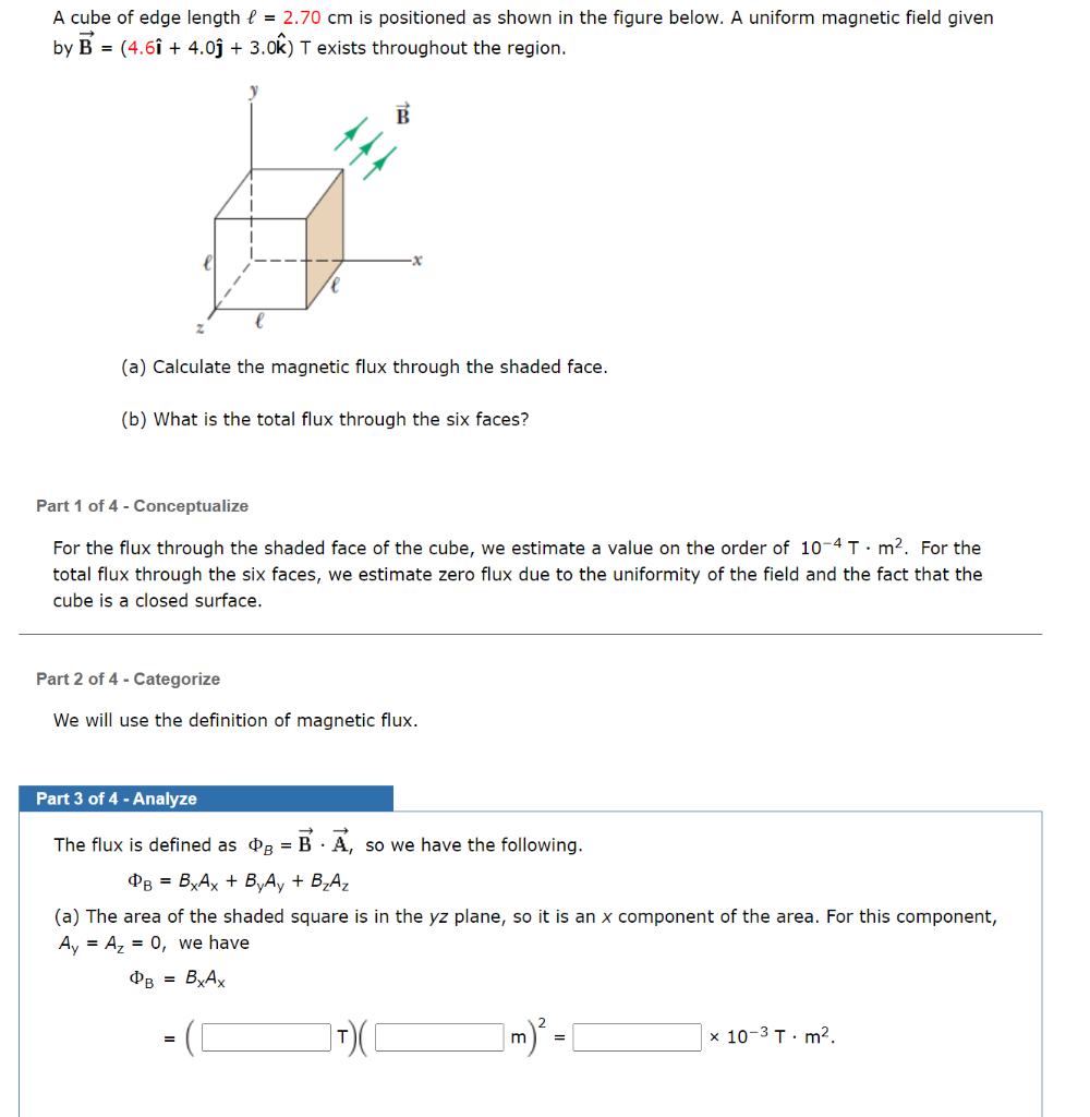 Solved A Cube Of Edge Length L = 2.70 Cm Is Positioned As | Chegg.com