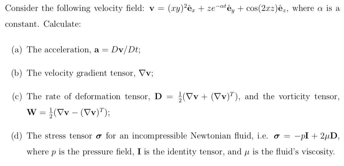 Solved Consider The Following Velocity Field V Xy Chegg Com