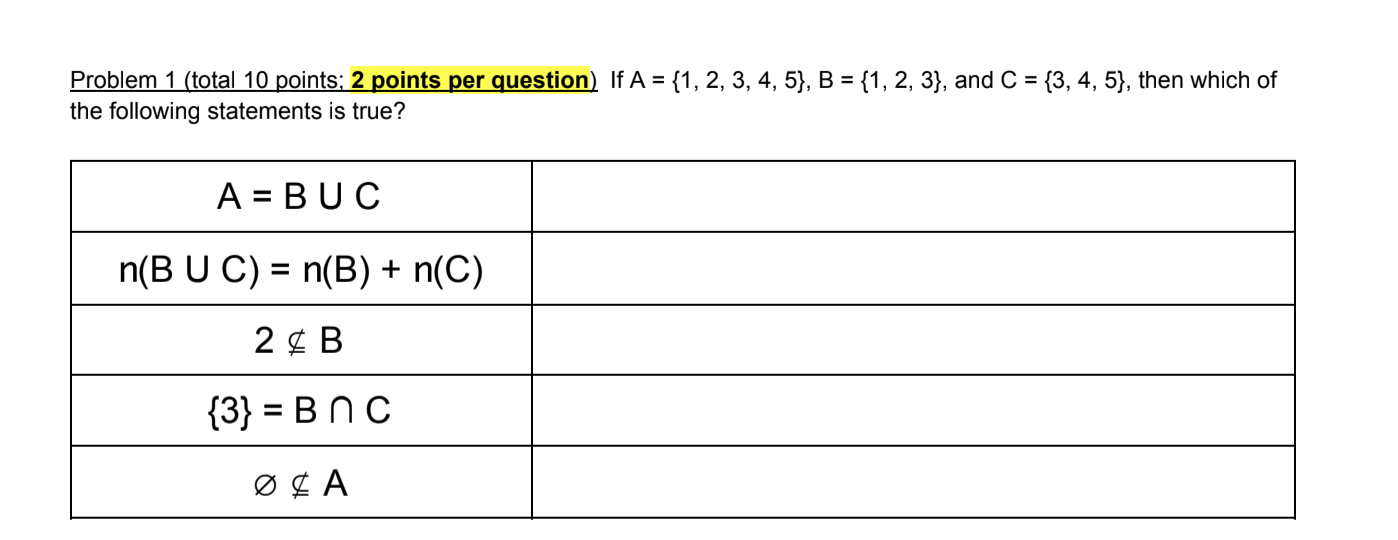 Solved Problem 1 (total 10 points; 2 points per question) If | Chegg.com