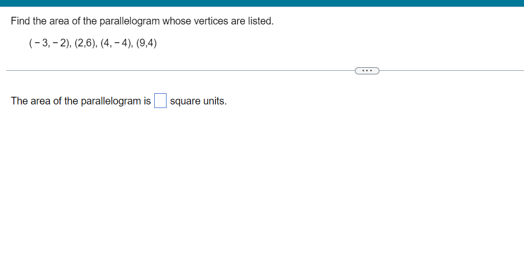 how to find the area of a parallelogram with 4 vertices