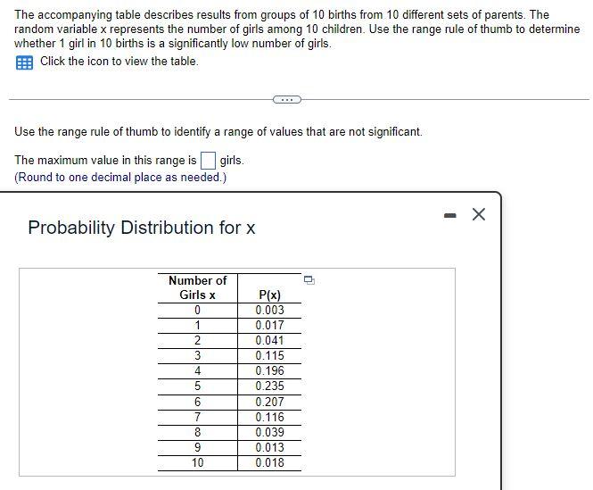 Solved The accompanying table describes results from groups | Chegg.com