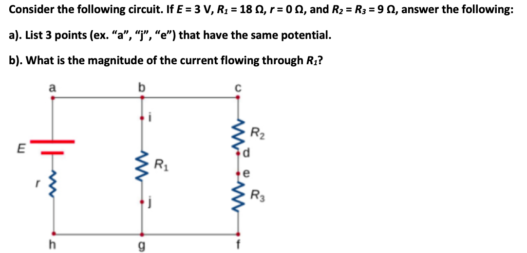 Solved Consider The Following Circuit If E 3 V R1 1 Chegg Com