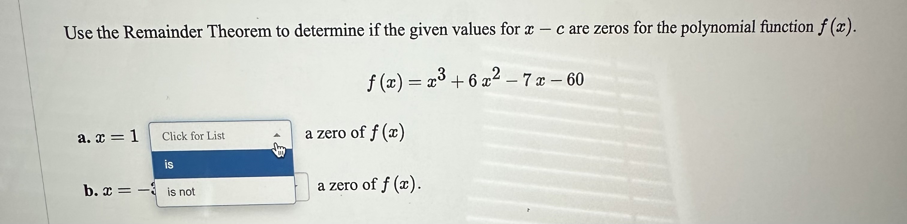 Solved Use the Remainder Theorem to determine if the given | Chegg.com