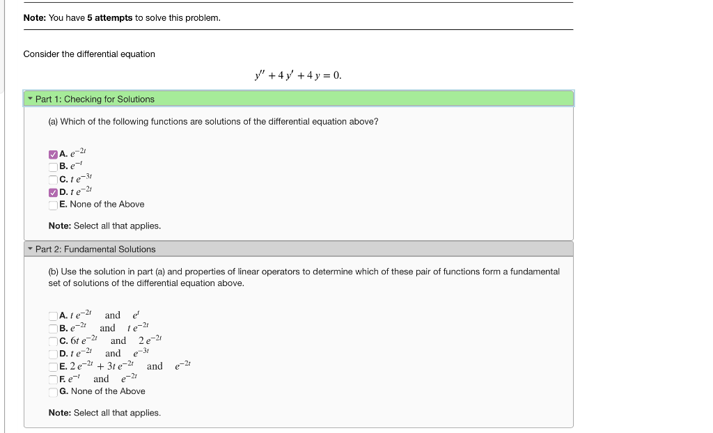 Solved Note: You have 5 attempts to solve this problem. | Chegg.com
