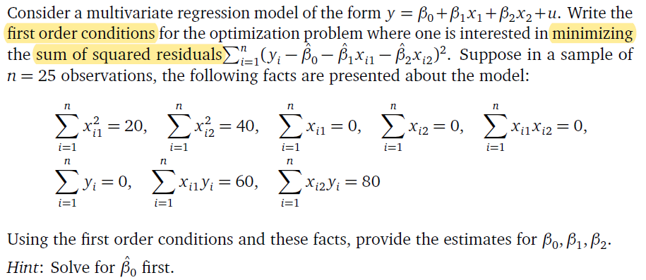 Solved Consider A Multivariate Regression Model Of The Fo Chegg Com