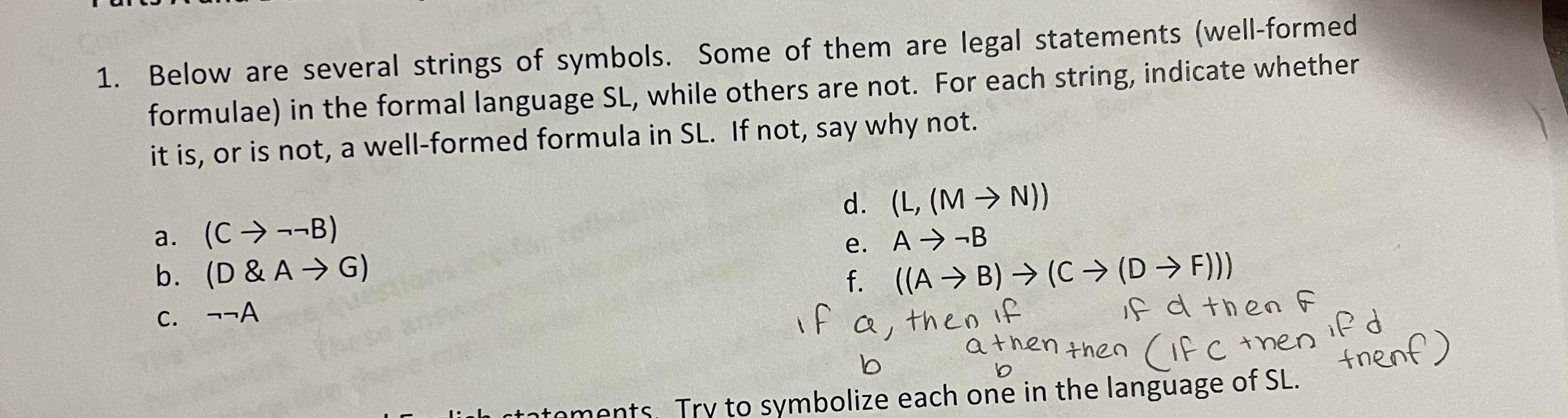 Solved 1. Below are several strings of symbols. Some of them | Chegg.com