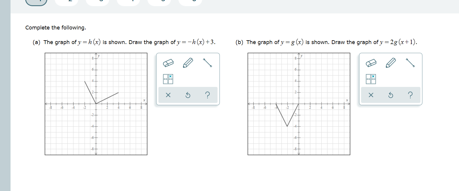 Solved Complete The Following A The Graph Of Y H X Is Chegg Com