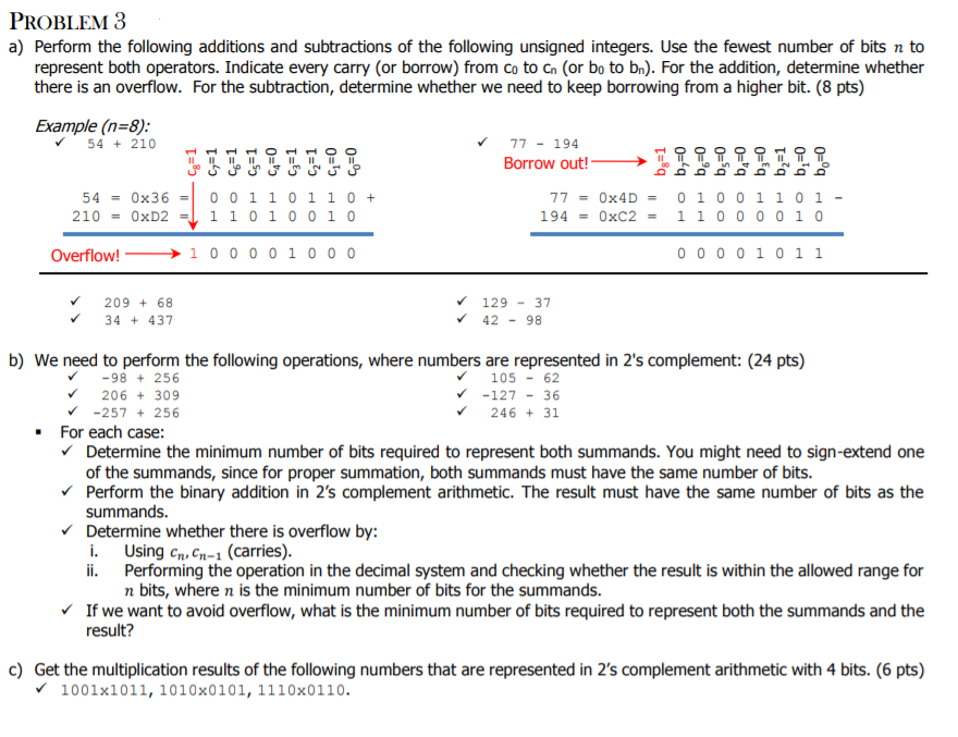 Solved PROBLEM 3 A) Perform The Following Additions And | Chegg.com