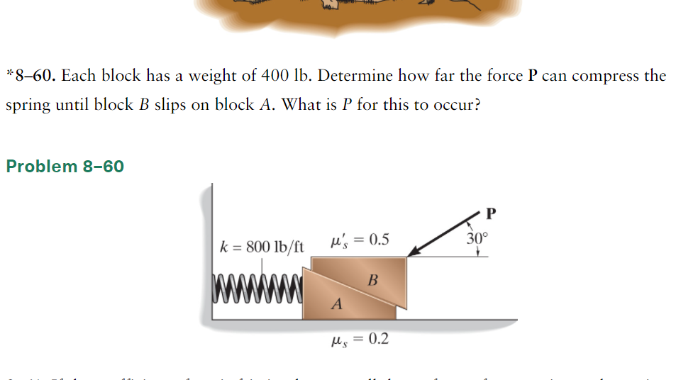 Solved *8–60. Each Block Has A Weight Of 400 Lb. Determine | Chegg.com