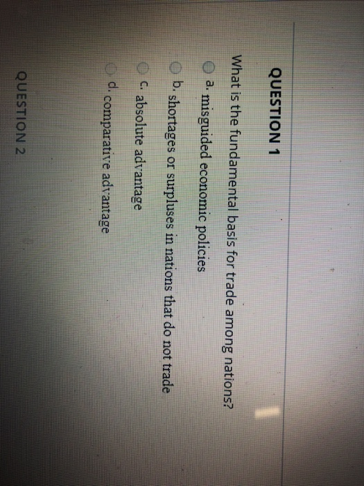 What Is the Fundamental Basis for Trade Among Nations AxelhasWhitney