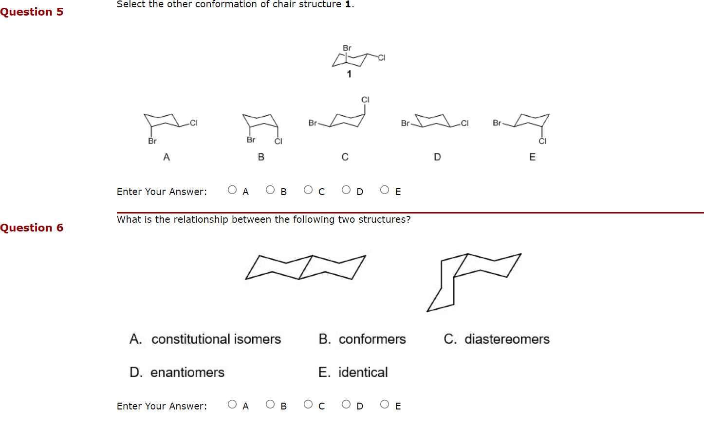 Solved Select The Correct Relationship Between The Following | Chegg.com