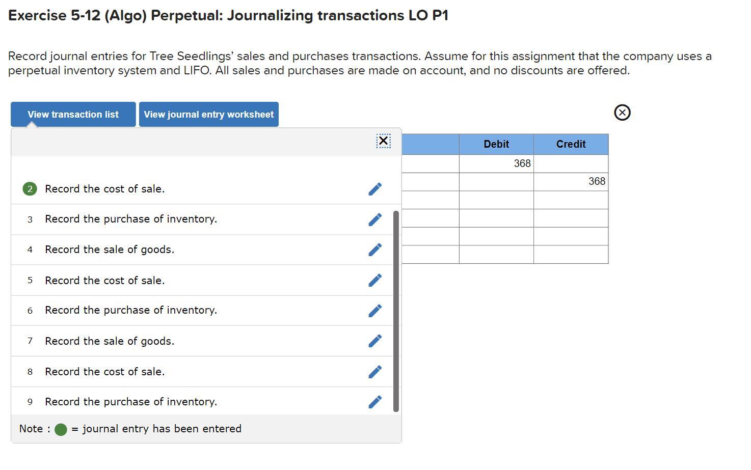 Solved Exercise 5 12 Algo Perpetual Journalizing Chegg