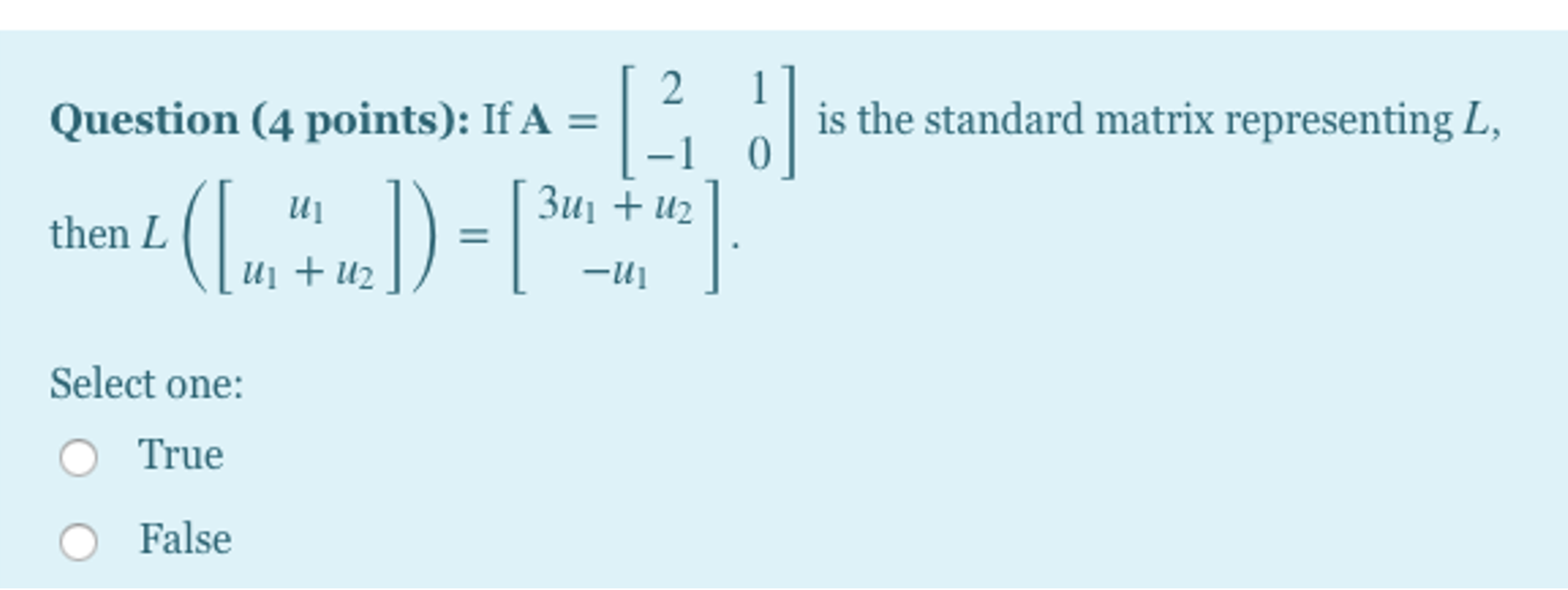 Solved SUBJECT : LINEAR ALGEBRA TRUE OR FALSE : - ONLY I | Chegg.com