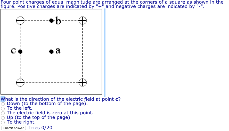 Solved Four Point Charges Of Equal Magnitude Are Arranged At 