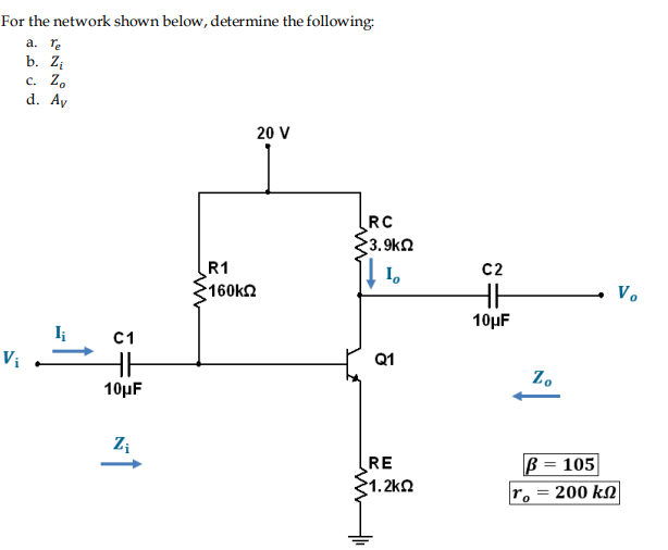 Solved For the network shown below, determine the following | Chegg.com