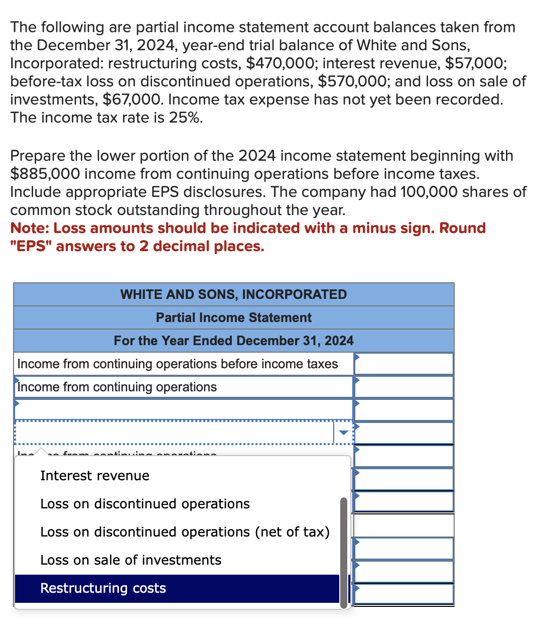 Solved The following are partial income statement account | Chegg.com
