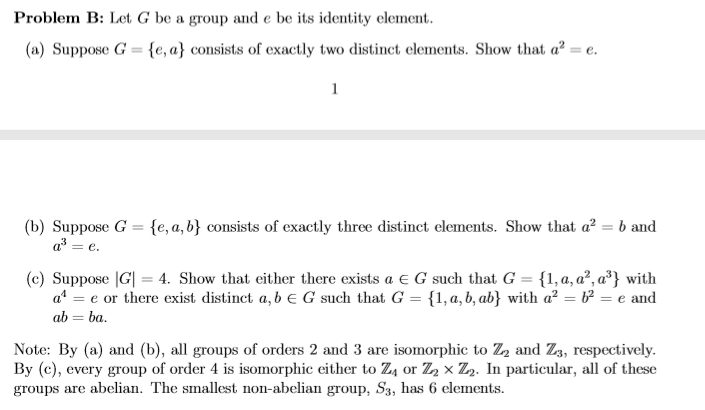 Problem B Let G Be A Group And E Be Its Identity Chegg Com