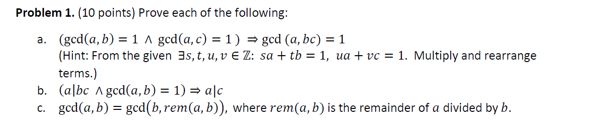 Solved Problem 1. (10 Points) Prove Each Of The Following: | Chegg.com