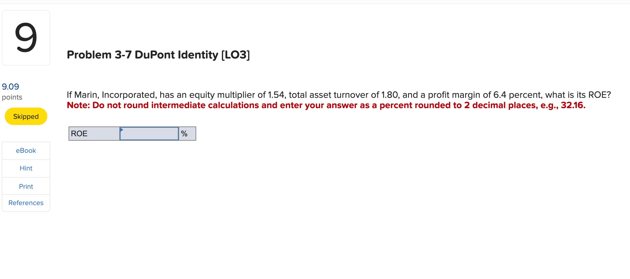 Solved Problem 3-7 ﻿DuPont Identity [LO3]ROEIf Marin, | Chegg.com