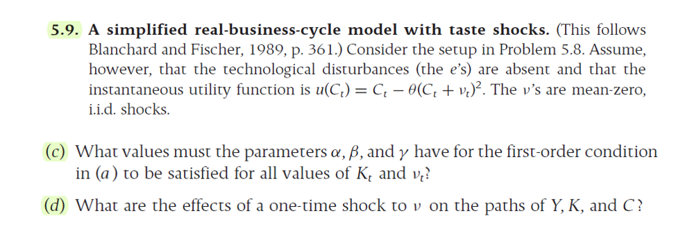 5.9. A simplified real-business-cycle model with | Chegg.com