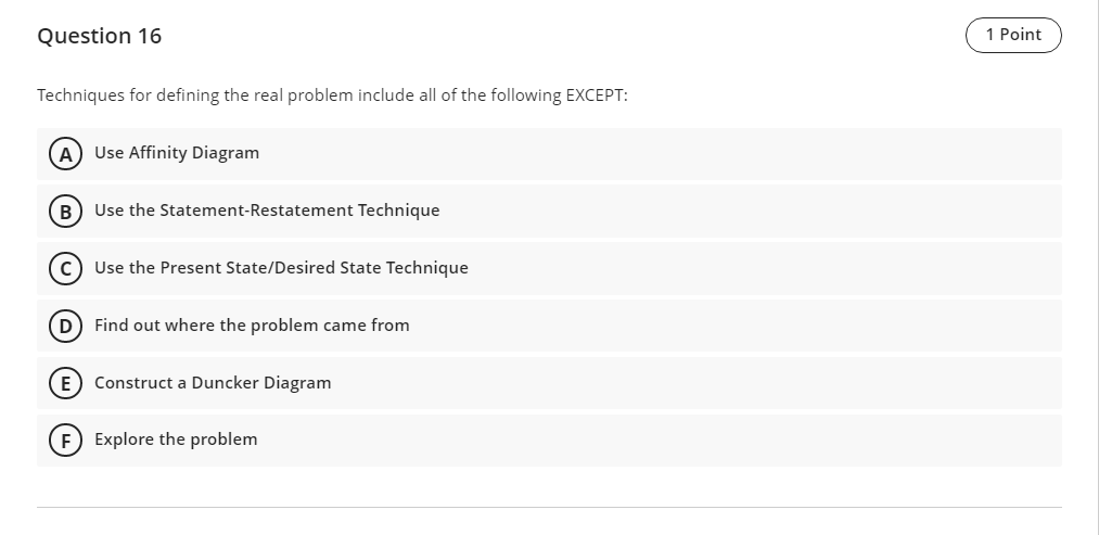 Solved Question 16 1 Point Techniques for defining the real | Chegg.com