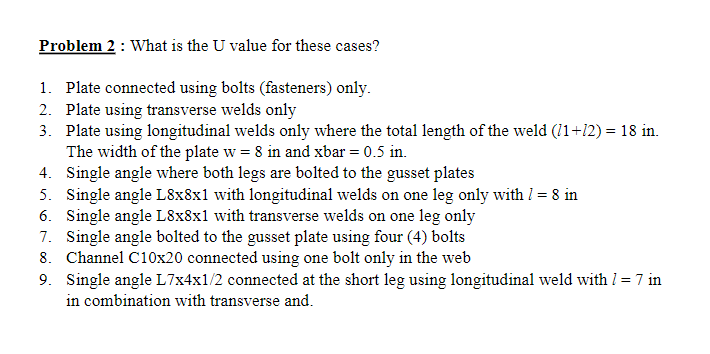 Solved Problem 2: What is the U value for these cases?Plate | Chegg.com