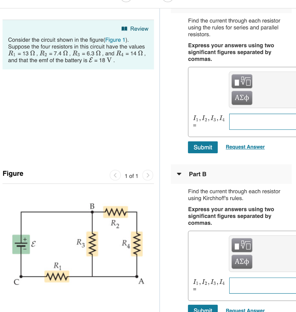 Solved Find The Current Through Each Resistor Using The 0993