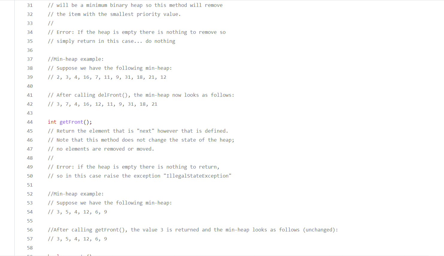 Solved help with MinHeap.java, using the instructions in | Chegg.com