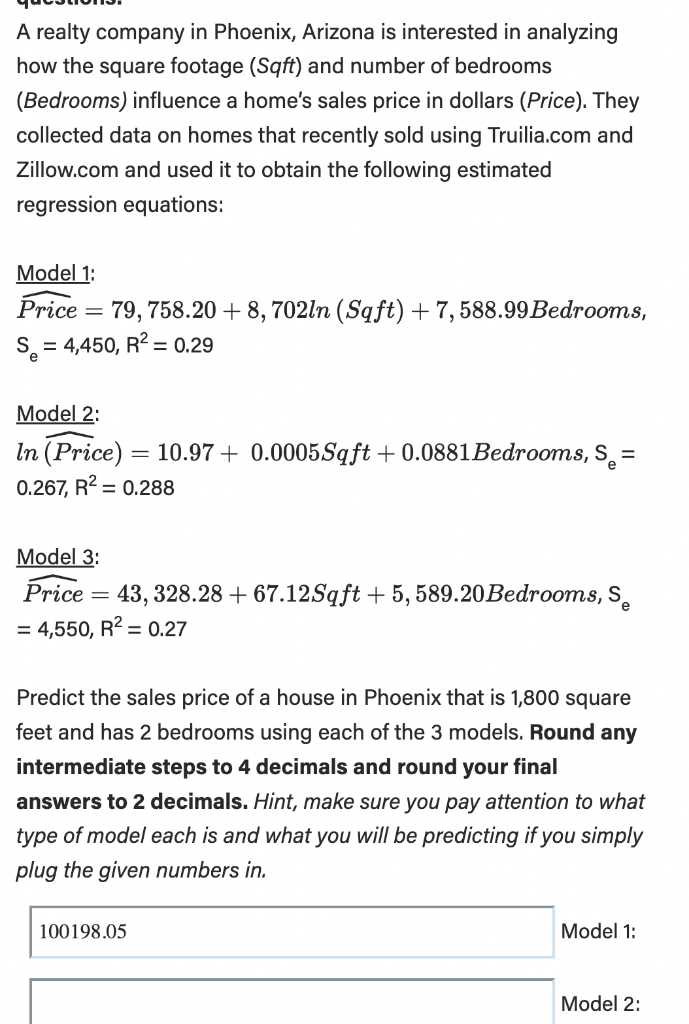 Solved A realty company in Phoenix, Arizona is interested in Solved A realty company in Phoenix, Arizona is interested in