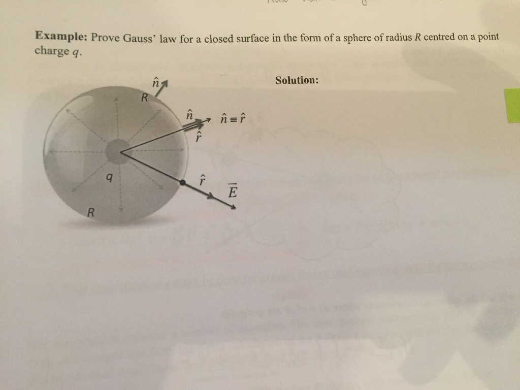 Solved Example Prove Gauss Law For A Closed Surface In Chegg Com