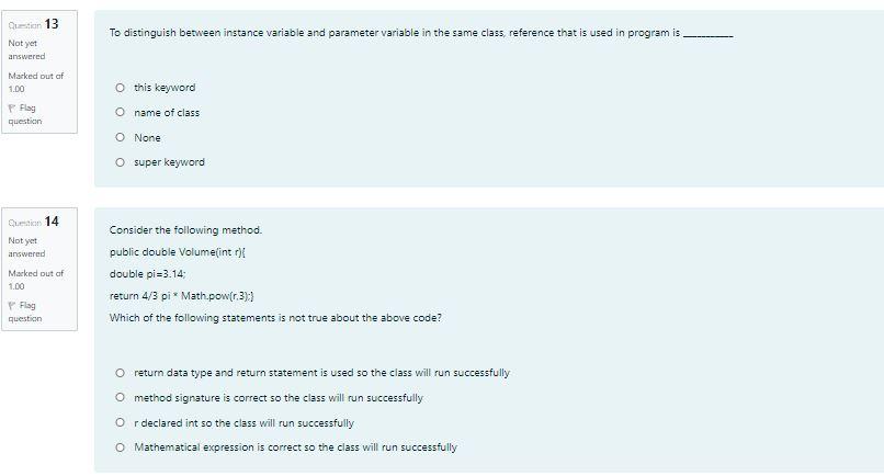 Solved Quinn 13 To distinguish between instance variable and | Chegg.com