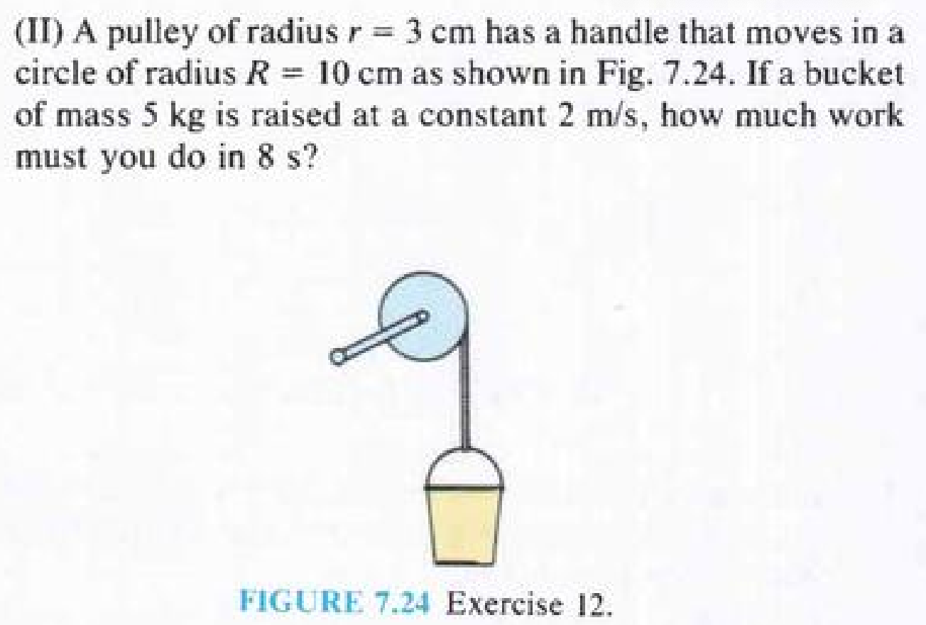 Solved (II) A pulley of radius r=3 cm has a handle that | Chegg.com