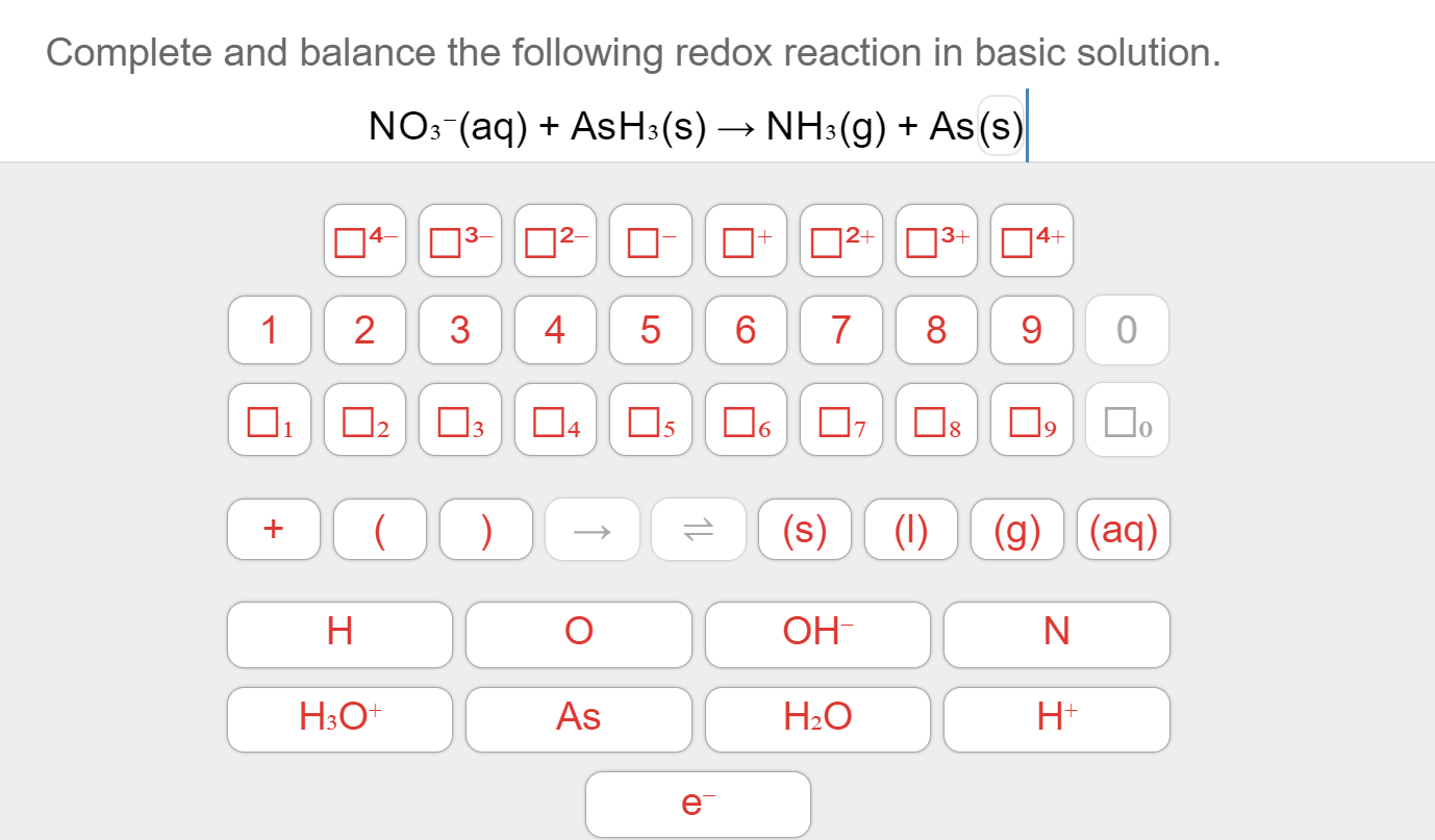 Solved: Complete And Balance The Following Redox Reaction ... | Chegg.com