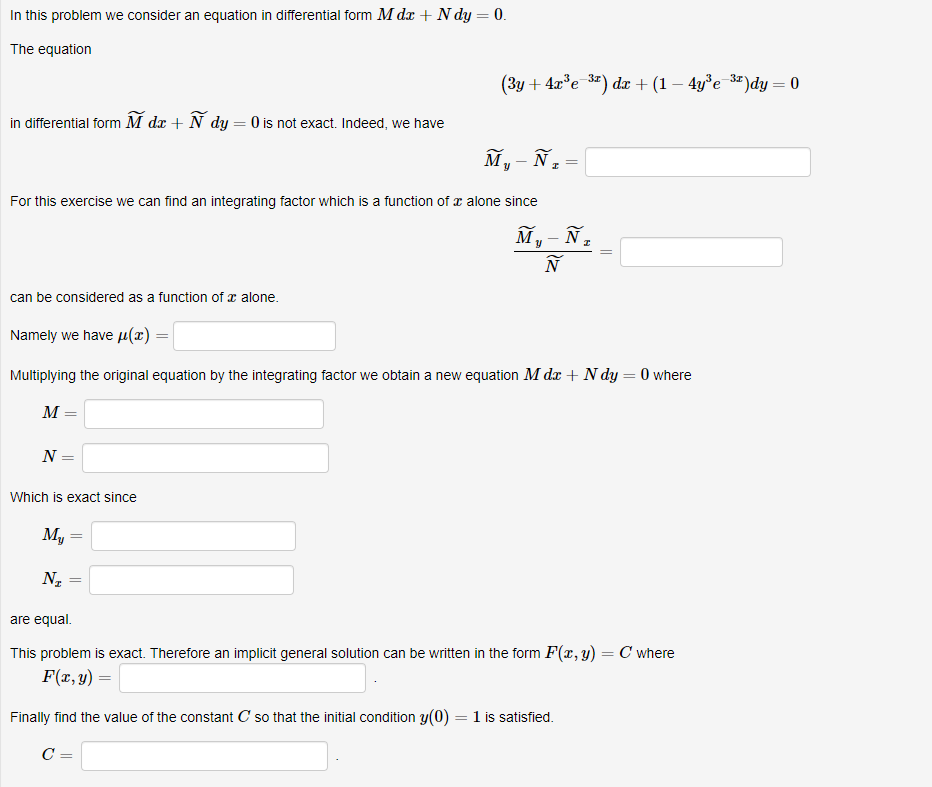 Solved In This Problem We Consider An Equation In Differe Chegg Com