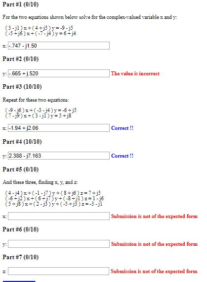 Solved Part #1 (0/10) For the two equations shown below | Chegg.com