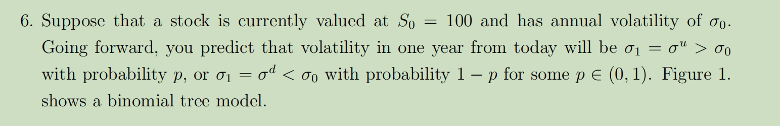 Solved 6. Suppose that a stock is currently valued at S0=100 | Chegg.com