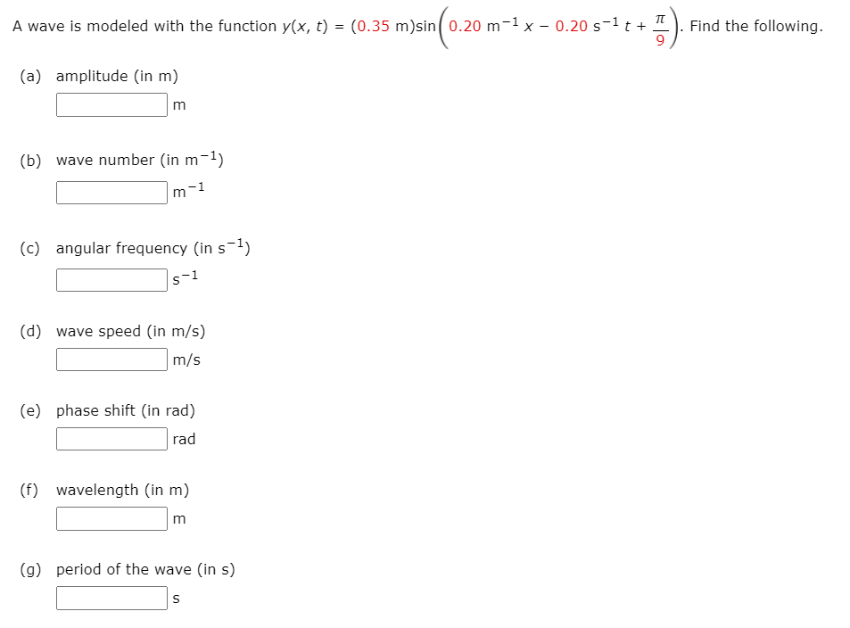 Solved TT A wave is modeled with the function y(x, t) = | Chegg.com