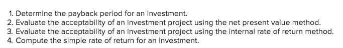 Solved 1. Determine the payback period for an investment. 2. | Chegg.com