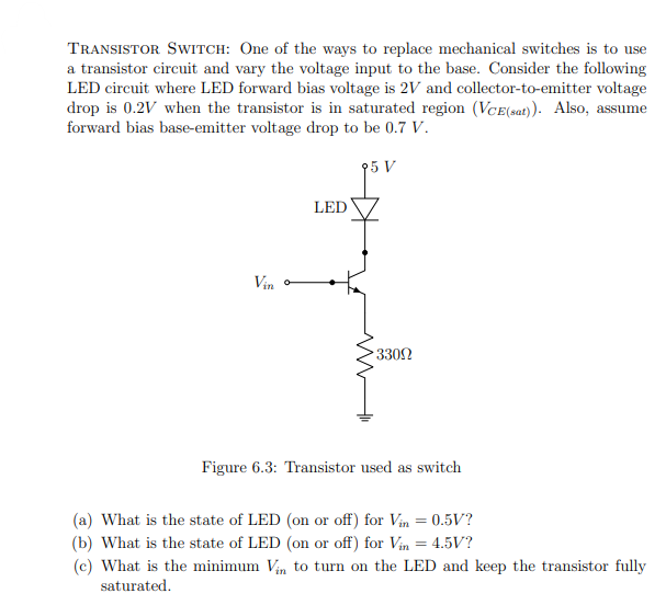 Solved TRANSISTOR SWITCH One of the ways to replace