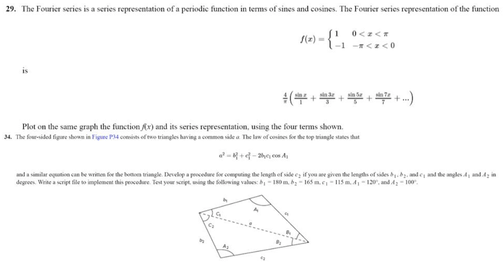 Solved 29 The Fourier Series Is A Series Representation Of Chegg