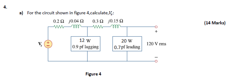 Solved 4. a) For the circuit shown in figure 4, calculate, | Chegg.com
