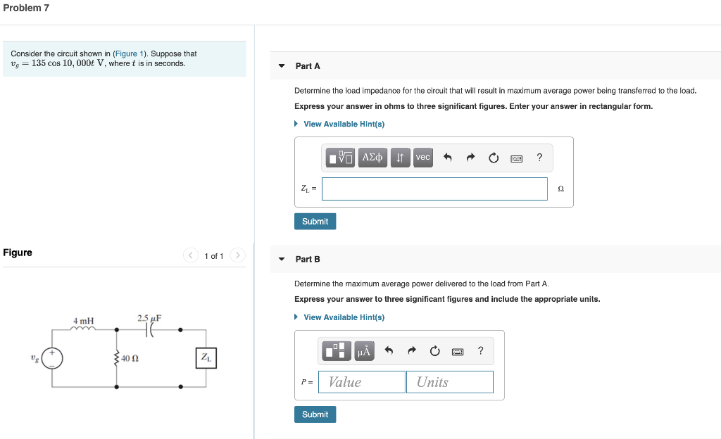 Solved Problem 7 Consider the circuit shown in (Figure 1). | Chegg.com