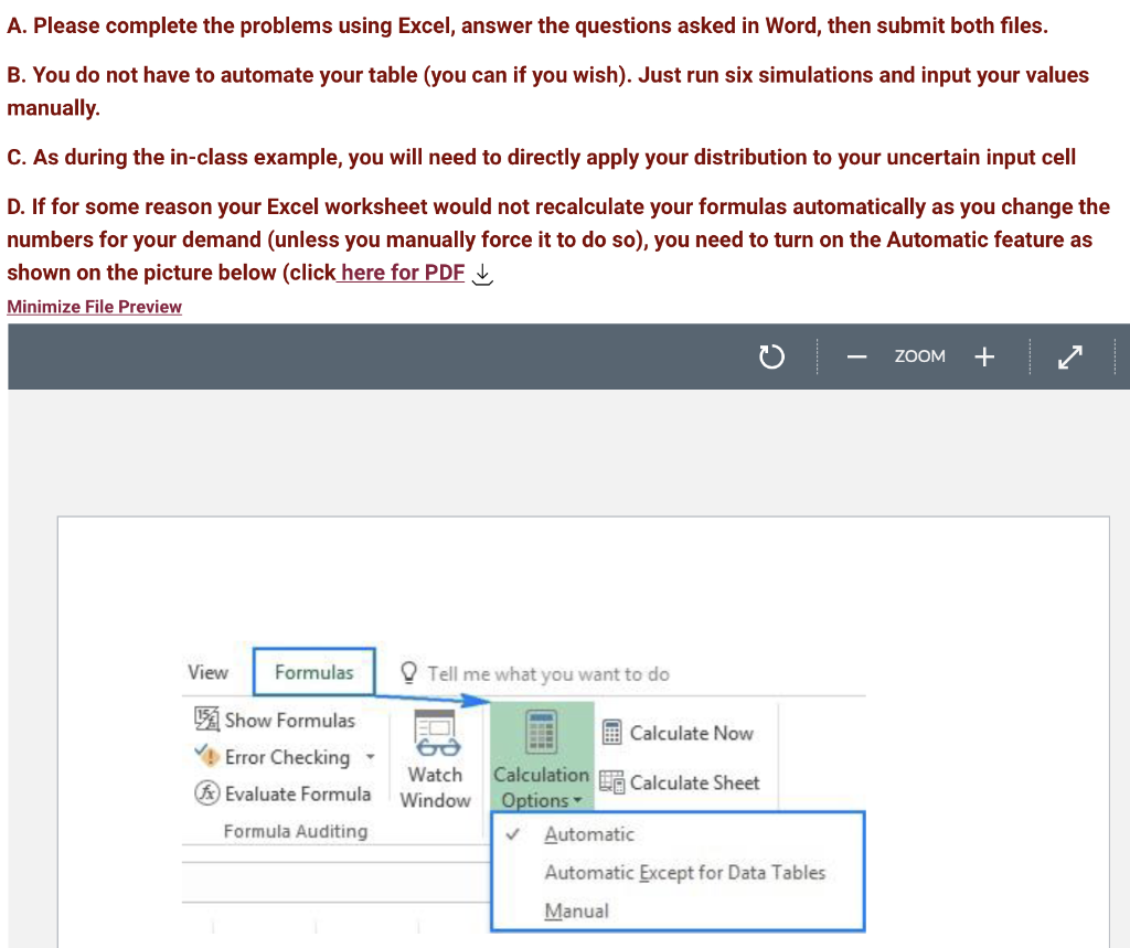 A. Please complete the problems using Excel, answer | Chegg.com
