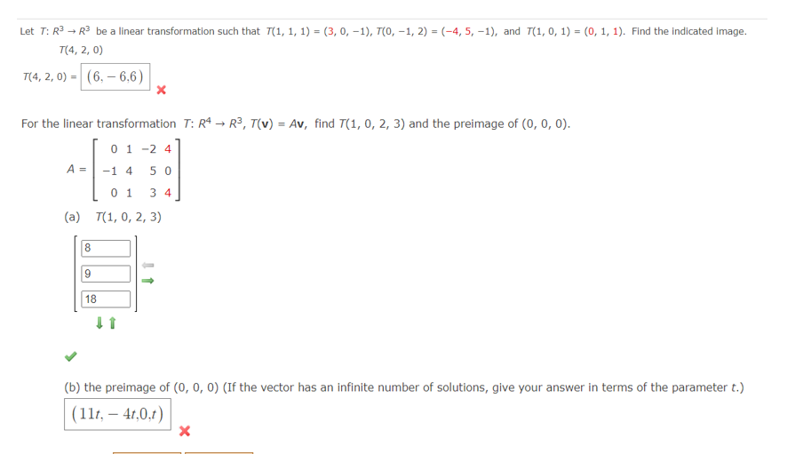 Solved 23→r3 Be A Linear Transformation Such That